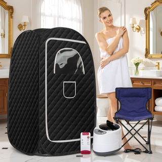 Sunvega Portable Home Steam Sauna Box Foldable with Remote Control and Chair