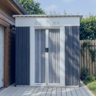 Sunvega Pent Roof Outdoor Storage Shed with Aluminum Alloy Frame and Sliding Door