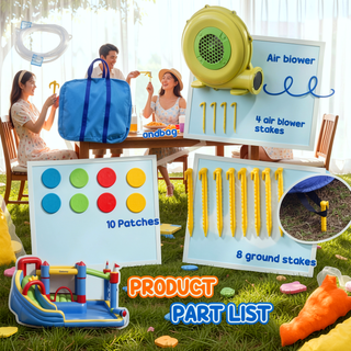 Sunvega Inflatable Bounce House with Slide Climbing Wall Water Cannon for Kids