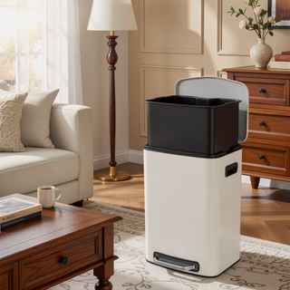 Sunvega Stainless Steel 13 Gallon Kitchen Step Trash Can with Soft Close Lid