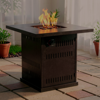 Sunvega 28" Propane Fire Pit Table with 50000 BTU Heat for Outdoor Patio Deck