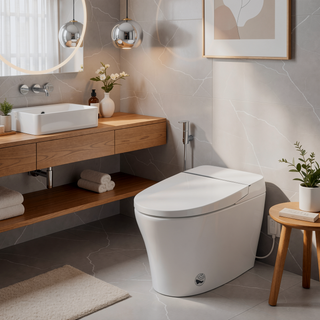 Sunvega Smart Bidet Toilet Combo with Self-Cleaning Nozzle and Foot Sensor Flush