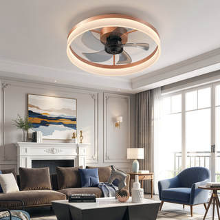 Sunvega Dimmable LED Ceiling Fan with Light for Modern Bedroom Living Room