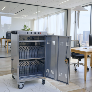 Sunvega Mobile Charging Cart and Cabinet for 35 Tablets Laptops with Locking Storage