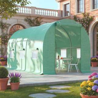 Sunvega Upgraded Walk-in Tunnel Greenhouse with PE Cover and Mesh Door