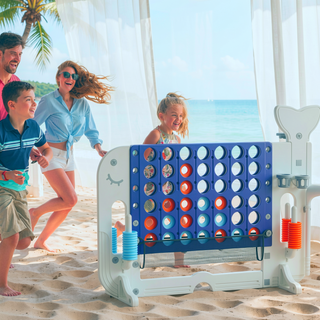 Sunvega 4-in-1 Giant Game Set with Basketball Hoop Ring Toss & Connect 4