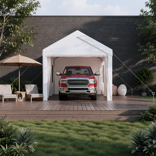 Sunvega Heavy Duty 12' x 20' Portable Carport Garage with 2 Roll-up Doors