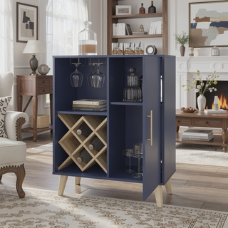 Sunvega Angela Bar Cabinet with Wine Rack, Multifunctional Compartments and Scratch-Resistant Surface