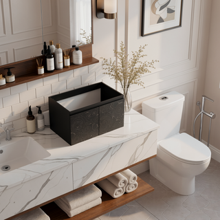 Sunvega Paint Free Vanity Door Panel with Hidden Handles for Bathroom and Kitchen