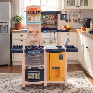 Sunvega Large Pretend Play Kitchen Set with Realistic Lights Sounds and 65 Pcs Accessories