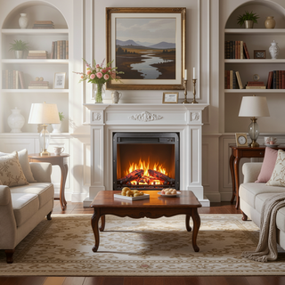 Sunvega 18 inch Electric Fireplace Insert with Realistic Flame Log Set and Ultra Thin Heater
