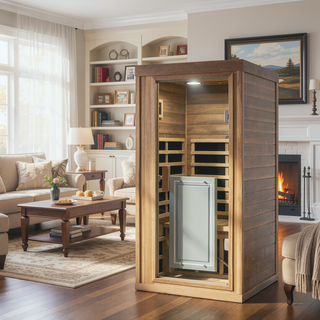 Sunvega One Person Far Infrared Red Cedar Indoor Sauna Room with 8 Heating Panels