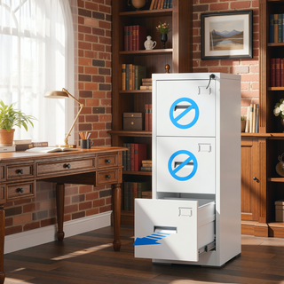 Sunvega 5 Drawer Metal Vertical File Cabinet with Lock on Wheels for Home Office