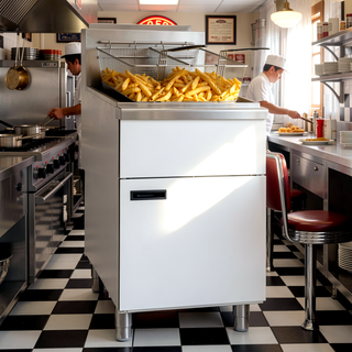 Sunvega 5-Burner Liquid Propane Deep Fryer with 150,000 BTU/h Adjustable Thermostat