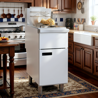 Sunvega 3-Burner Liquid Propane Commercial Deep Fryer with 90,000 BTU and Adjustable Thermostat
