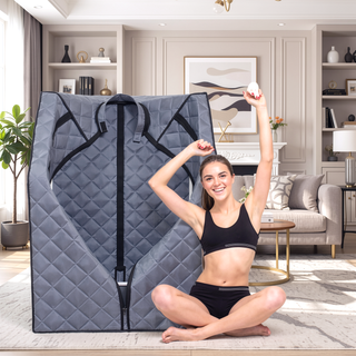 Sunvega Portable Full Size Steam Sauna Tent with Remote Control Folding Chair for Home