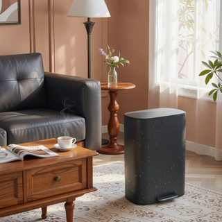 Sunvega Stainless Steel Step Trash Can with Soft Close Mute Lid and Large Capacity