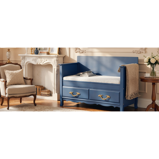 Sunvega Espresso Shoe Bench with Removable Cushion and Hidden Storage for Entrance