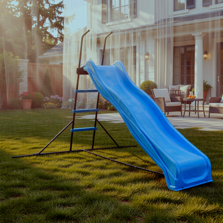Sunvega Freestanding Kids Plastic Slide Indoor Playground Equipment Blue