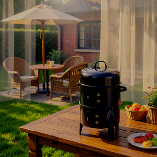 Sunvega Vertical Charcoal Grill with 360 Heating and Oil Fume Reduction