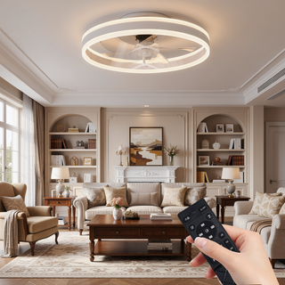 Sunvega Dimmable LED Ceiling Fan with Light for Modern Bedroom Living Room