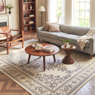 Sunvega Vintage Bohemian Geometric Faded Area Rug with Non-Slip Backing