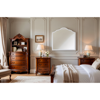 Sunvega Arched Frame Mirror in Soft Cement Tone with High-Quality Glass
