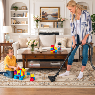 Sunvega Machine Washable Non-Slip Low-Pile Area Rug for Living Room Bedroom Kitchen