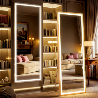 Sunvega Super Bright Dimmable LED Full Length Mirror with Shatterproof HD Glass