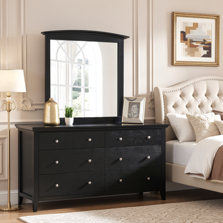 Sunvega Sleek Black Casual-Style Wall Mirror with Minimalist Design for Easy Hanging