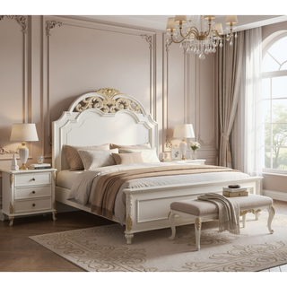 Sunvega Cherry Nightstand with Three Easy Glide Drawers and Velvet Lining