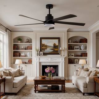 Sunvega 60 inch Modern Wood Ceiling Fan with Light and Remote Control, 6-Speed Noiseless Reversible DC Motor