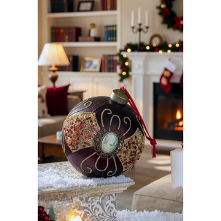 Sunvega Glass Glitter Painted Christmas Ball Ornaments Set of 12 for Holiday Decor