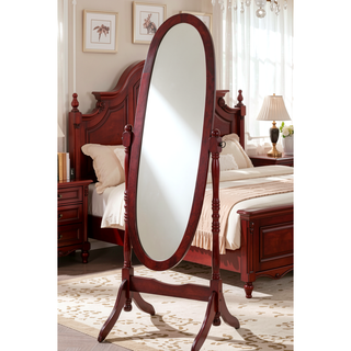 Sunvega Silver Cheval Mirror with Wood Frame for Traditional Decor Tilts