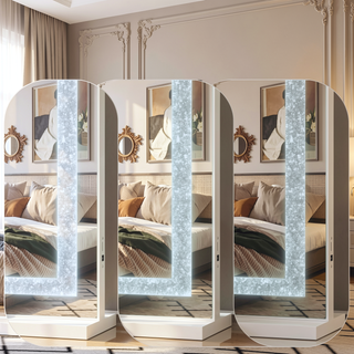 Sunvega 32x23 Inch Hollywood Vanity Mirror with Crystal Light Strip and 10X Magnification