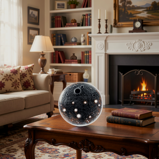 Sunvega 48-Inch Realistic Resin Wall-Mounted Moon Light with Dimmable LED and Remote
