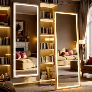Sunvega Super Bright Dimmable LED Full Length Mirror with Shatterproof HD Glass