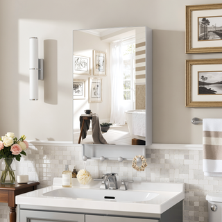 Sunvega Wall Mounted Medicine Cabinet with Mirror and Adjustable Storage Shelves