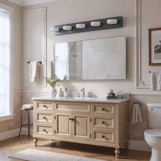Sunvega Dimmable 5-Light LED Vanity Fixture with 360° Rotatable Design for Bathroom