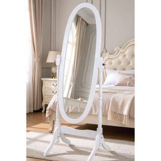 Sunvega Silver Cheval Mirror with Wood Frame for Traditional Decor Tilts