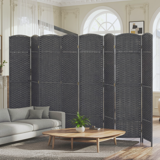 Sunvega 6 Panel Folding Privacy Screen with Removable Shelves and Hinged Design