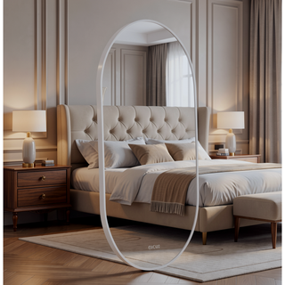 Sunvega 20x28 Inch Oval Shatterproof Mirror with Aluminum Frame for Modern Rooms