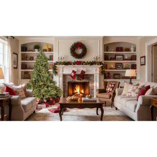 Sunvega 7FT Full-Shape Pre-Lit Christmas Tree with 750 UL Lights and Hinged Structure