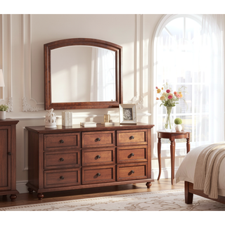Sunvega Gray Modern Nightstand with Full Extension Drawers and Felt-Lined Top