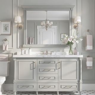 Sunvega 48x32 Inch Oversized Aluminum Frame Modern Rectangle Bathroom Mirror