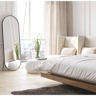 Sunvega 20x28 Inch Oval Shatterproof Mirror with Aluminum Frame for Modern Rooms
