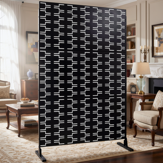 Sunvega Freestanding Metal Privacy Screen 76H x 48W for Outdoor & Indoor Use