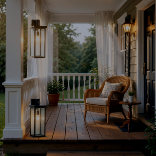 Sunvega Modern Black Metal Frame Clear Glass Outdoor Wall Lanterns Sconces