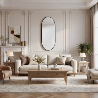 Sunvega 20x28 Inch Oval Shatterproof Mirror with Aluminum Frame for Modern Rooms