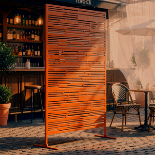 Sunvega 6 Panel Folding Privacy Screen with Removable Shelves and Hinged Design